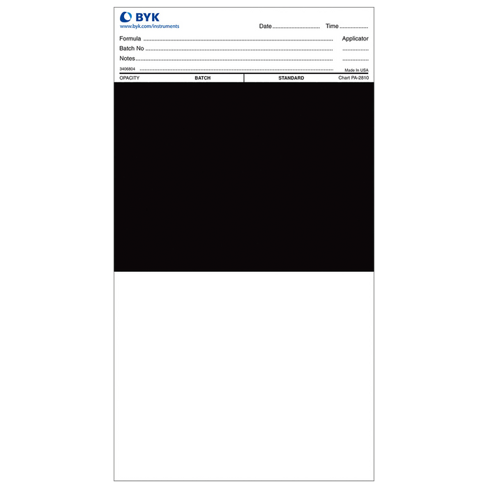 Tarjeta estandarizada Byko chart opacidad 2A