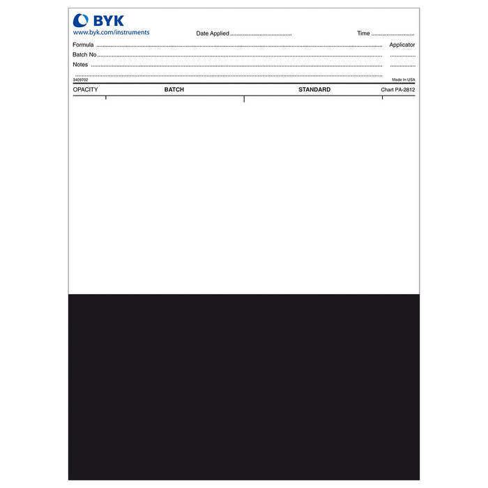 Tarjeta estandarizada Byko chart opacidad 5C